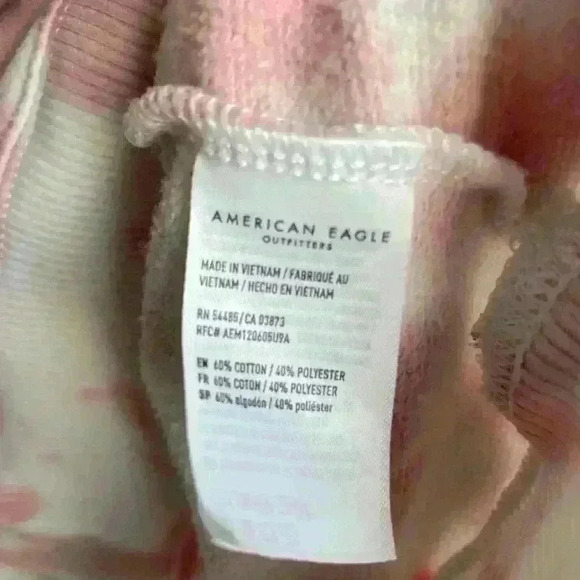 American eagle 1566 Ki Classic Hi Low Hoodie Multicolor Pink Size XS oversized - Picture 9 of 11